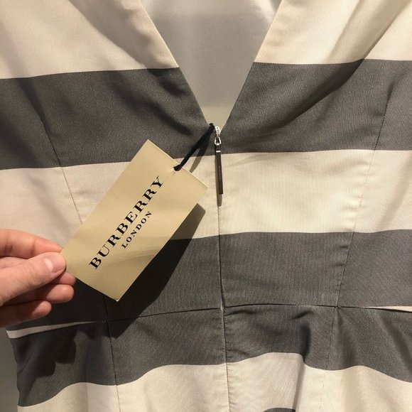 'Eloise' Stripe Mulberry Silk & Cotton Dress NWT - Picture 5 of 8